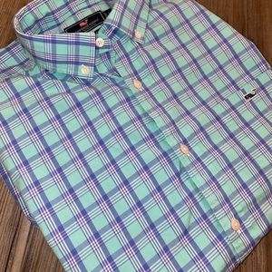 Vineyard Vines Classic Fit Tucker Shirt size Large blue check
